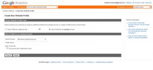 Google Analytics Create New Profile